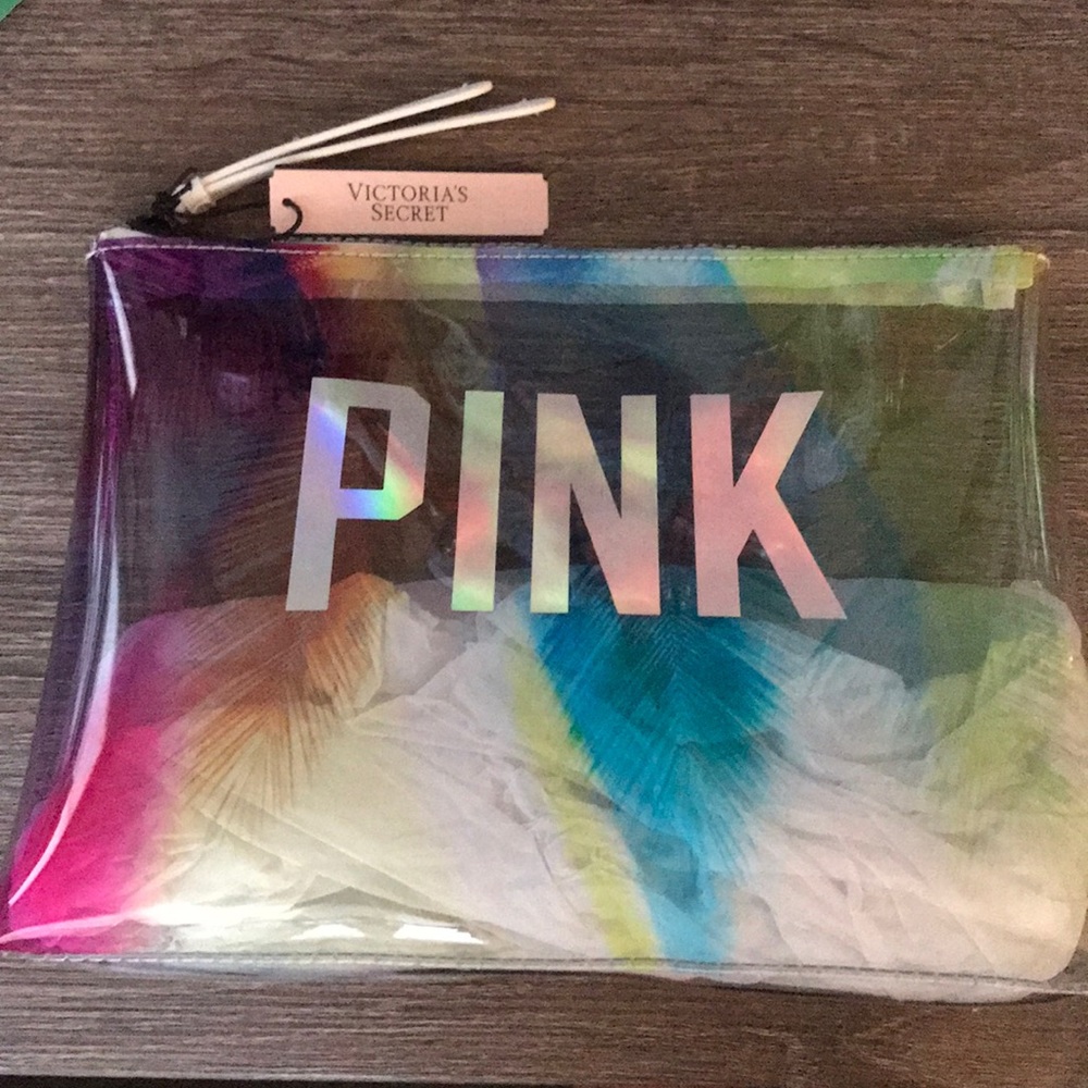 PINK colorful palm print bikini bag - Picture 1 of 5